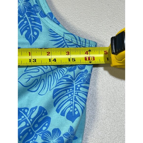 Wonder Nation girls Plus Size L (10-12) Blue Floral Romper - Picture 4 of 10